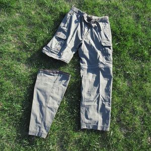 Abercrombie & Fitch Mens Large Pants Zip To Shorts Cargo Belt.